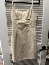 Fashion Nova Womens Up Faux Leather Mini Dress Beige Size M 
