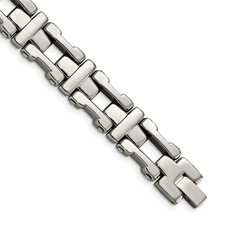 Stainless Steel Polished Open Cross Link Bracelet 8.5"