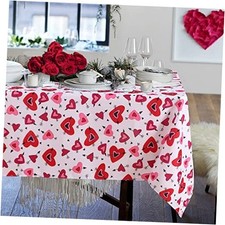 V-Day Table Cloth Pattern- Rectangle 84" x 60" Rectangular Hearts and Arrows