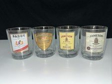 4 bicchieri da whisky irlandese vintage, Paddy, Powers e 2 cerchi oro Jameson 3,5"