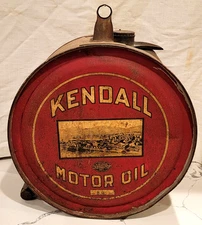 1926 KENDALL MOTOR OIL 5 gallon Rocker Can -- very rare gas station collectible