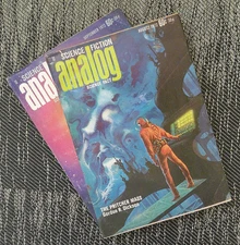 Analog: Science Fiction, Science Fact: lot of 2 1972 / Gordon R. Dickson, Vinge