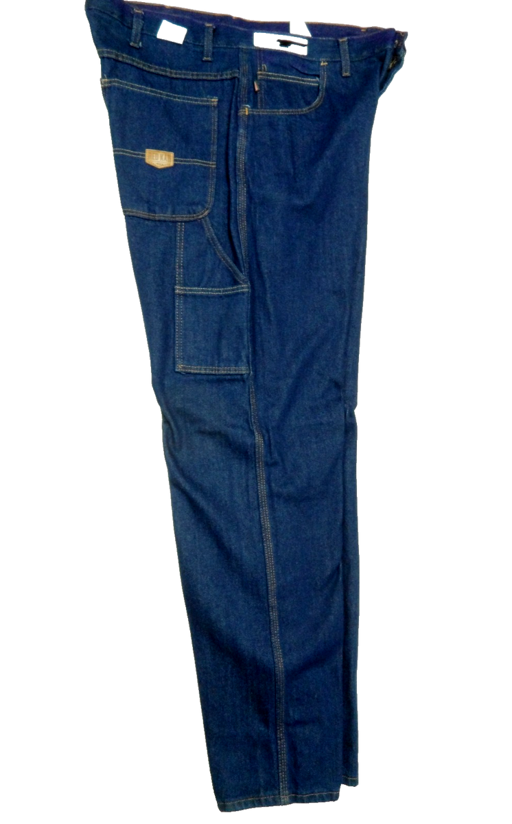Men's Red Cap XL Jeans Size 38WX34L Carpenter Style Dark Blue New