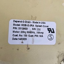 Depend-O-Drain MDB-O-3RA Splash Cover Electric Beige Black 33138621