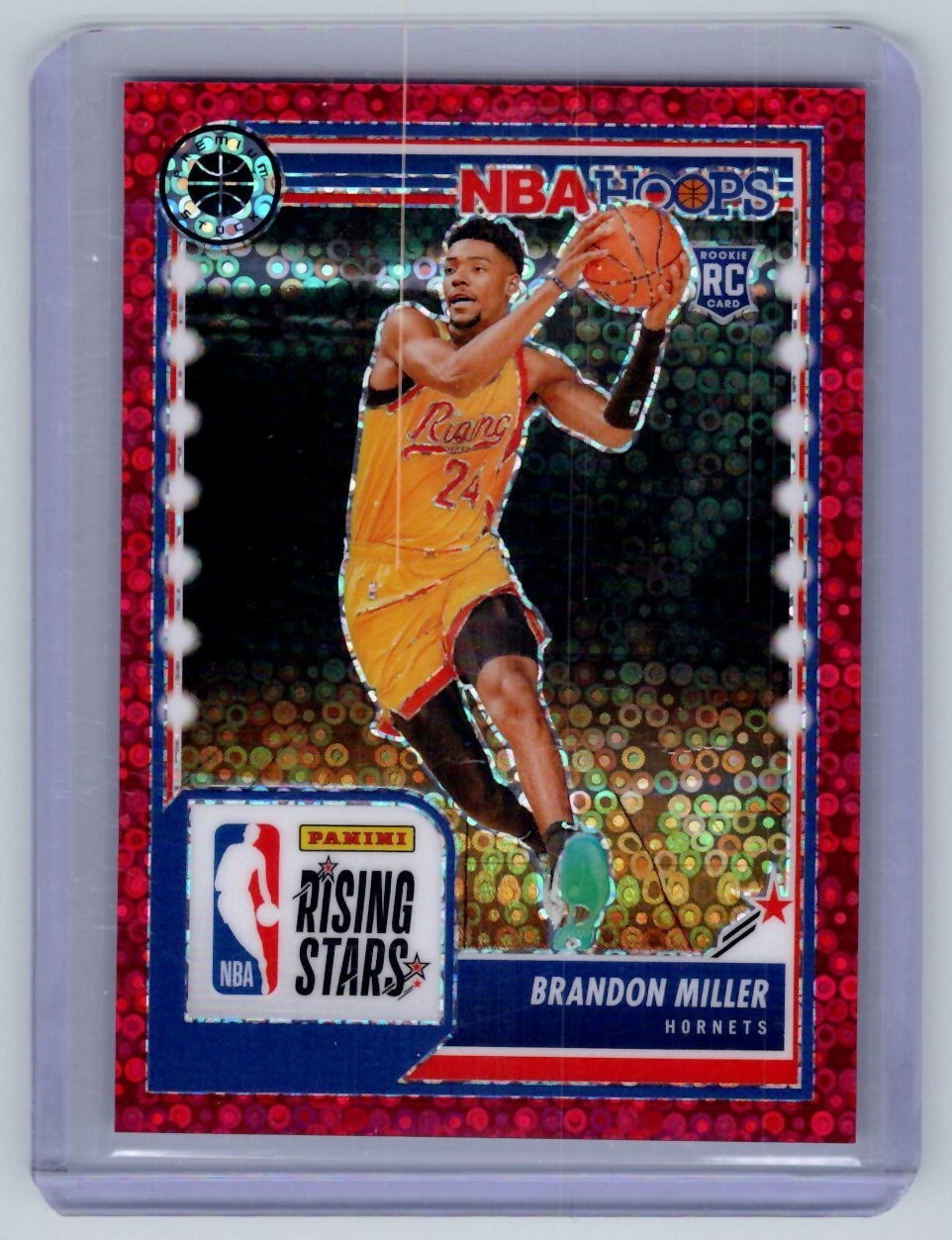 2023-24 Hoops Premium Stock - Brandon Miller #298 Red Disco Prizm /149 (RC)
