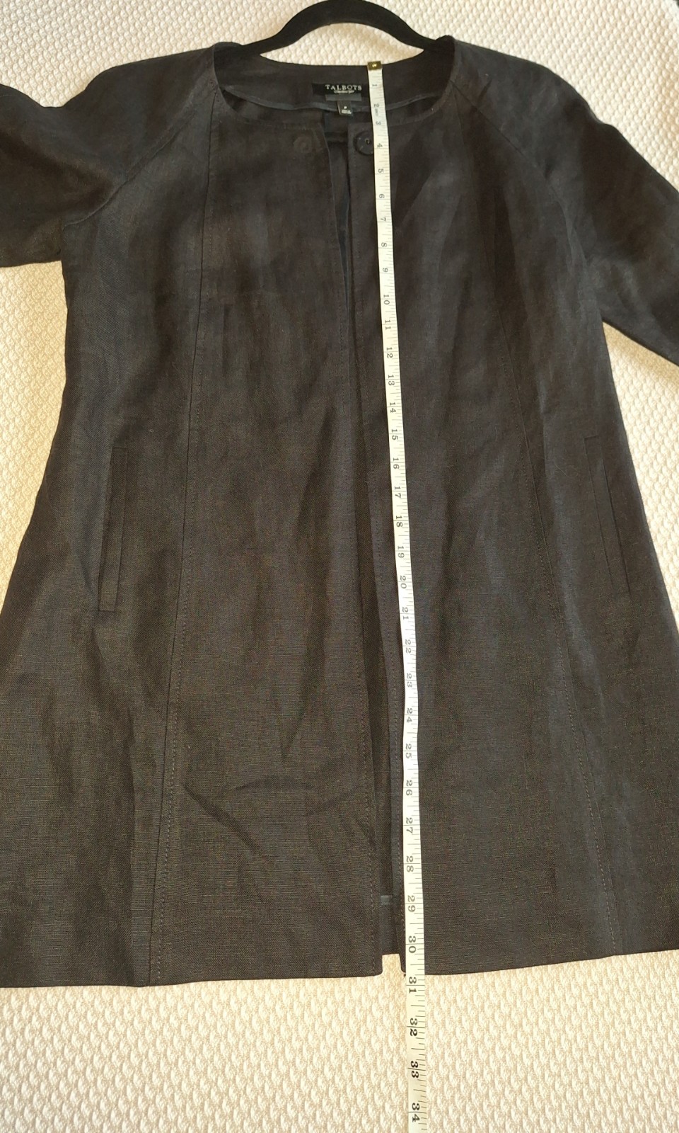 Talbots Jacket Size Petites Solid Black Irish Lin… - image 8
