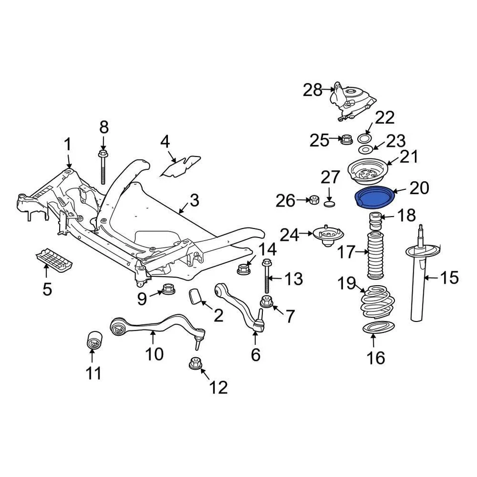 For BMW Z8 2000-2003 BMW 33531133671 Rear Lower Coil Spring Insulator - Изображение 2 из 4