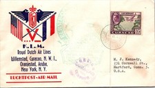 GOLDPATH: Netherlands cover 1943 to USA airmail first flight censored CV929_P09