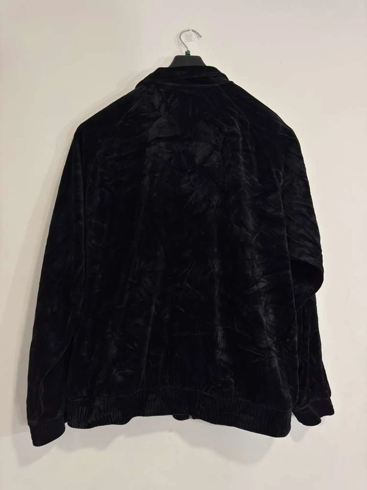 Chaqueta deportiva FILA para hombre con cremallera completa talla 4XL - Top deportivo retro de terciopelo negro Foto 3 de 4