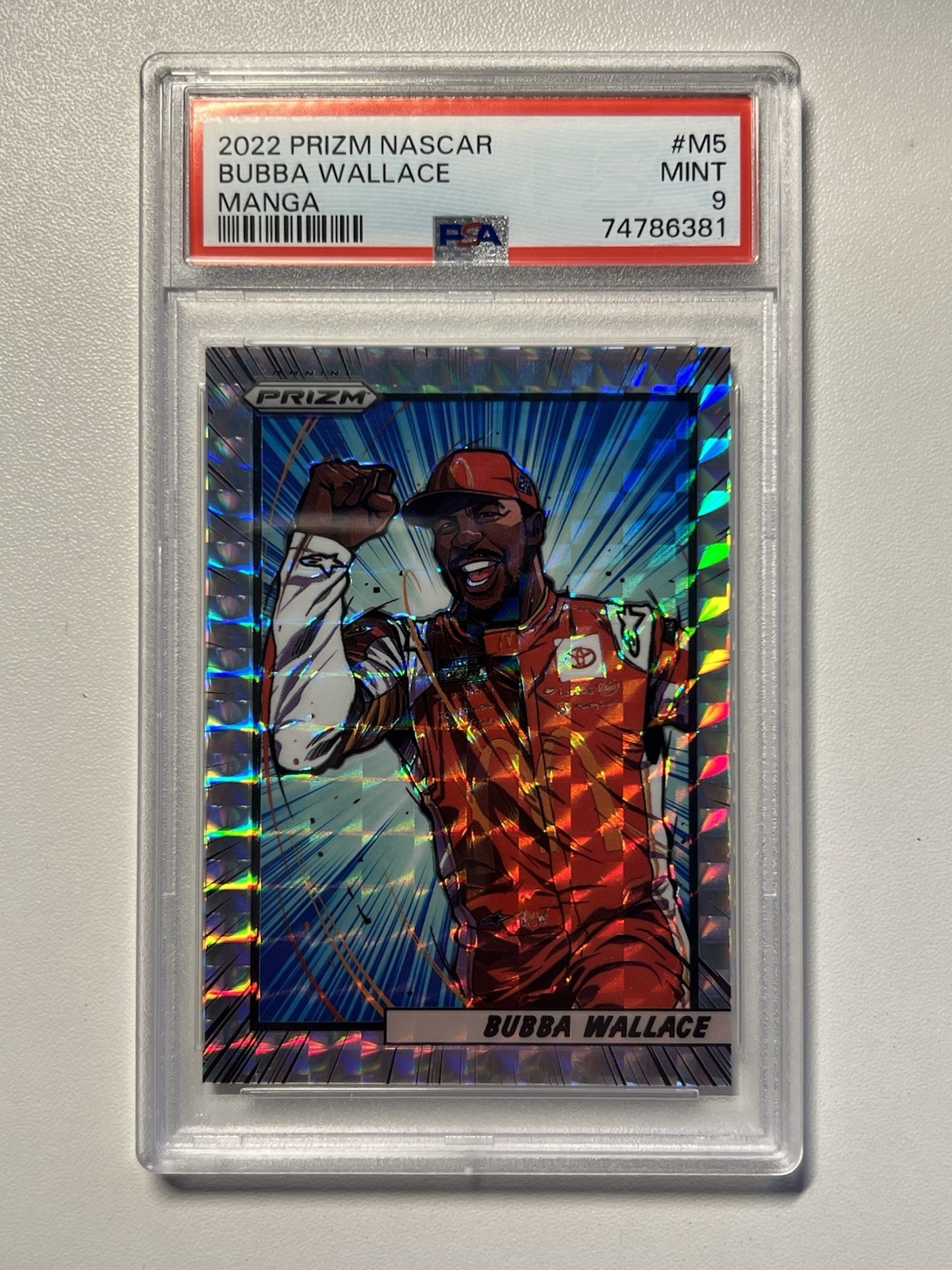 BUBBA WALLACE 2022 Panini Prizm NASCAR Manga #M5 PSA 9 MINT