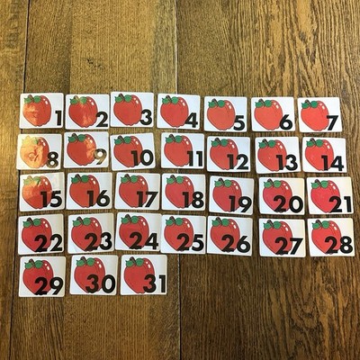 Vtg Carson Dellosa 90s 80s Calendar Pieces Apples September Back To School Retro