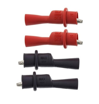 4-Pack of Rubber Boot Alligator Clips for Reliable Multimeter Connections