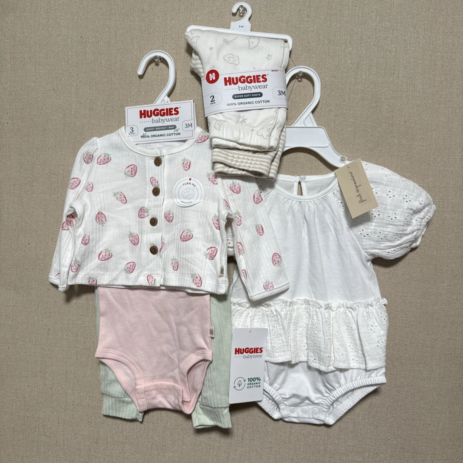 Lot of 6 New with Tags Baby Girls Cloth 3 Months Huggies First impressions