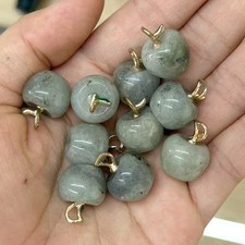 2Pcs 14x11mm Natural Labradorite Apple Pendant Bead C821