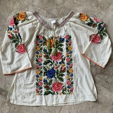 beautiful embroidery color croos stith soft cotton kurta /top size M bust 42  