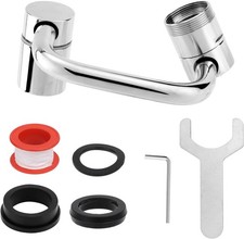 U-Shaped 1440 Swivel Faucet Aerator Extender with Dual Spray Mode