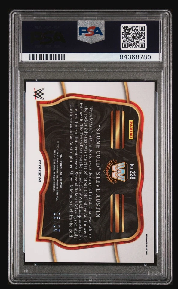 STONE COLD STEVE AUSTIN 2023 Panini Select WWE Ringside Tie-Dye /25 PSA 10 Gem💎 - Image 2 of 2