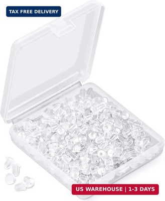 iBayam Silicone Earring Backs Earring Backings 1200 Pcs Soft Clear Ear Safety Ba