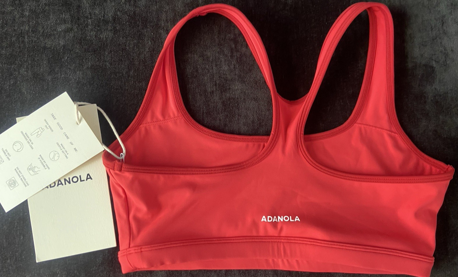 Adanola Ultimate Racer Back Piping Bra -Apple Red Size Small - New image 3