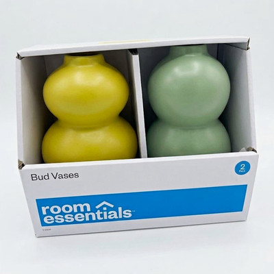 Room Essentials Bud Vase Set, 2-Pack in Yellow & Green Bud Vases