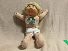 Caucasian Vintage 1982 Cabbage Patch Kids Doll Blonde Hair Blue Eyes