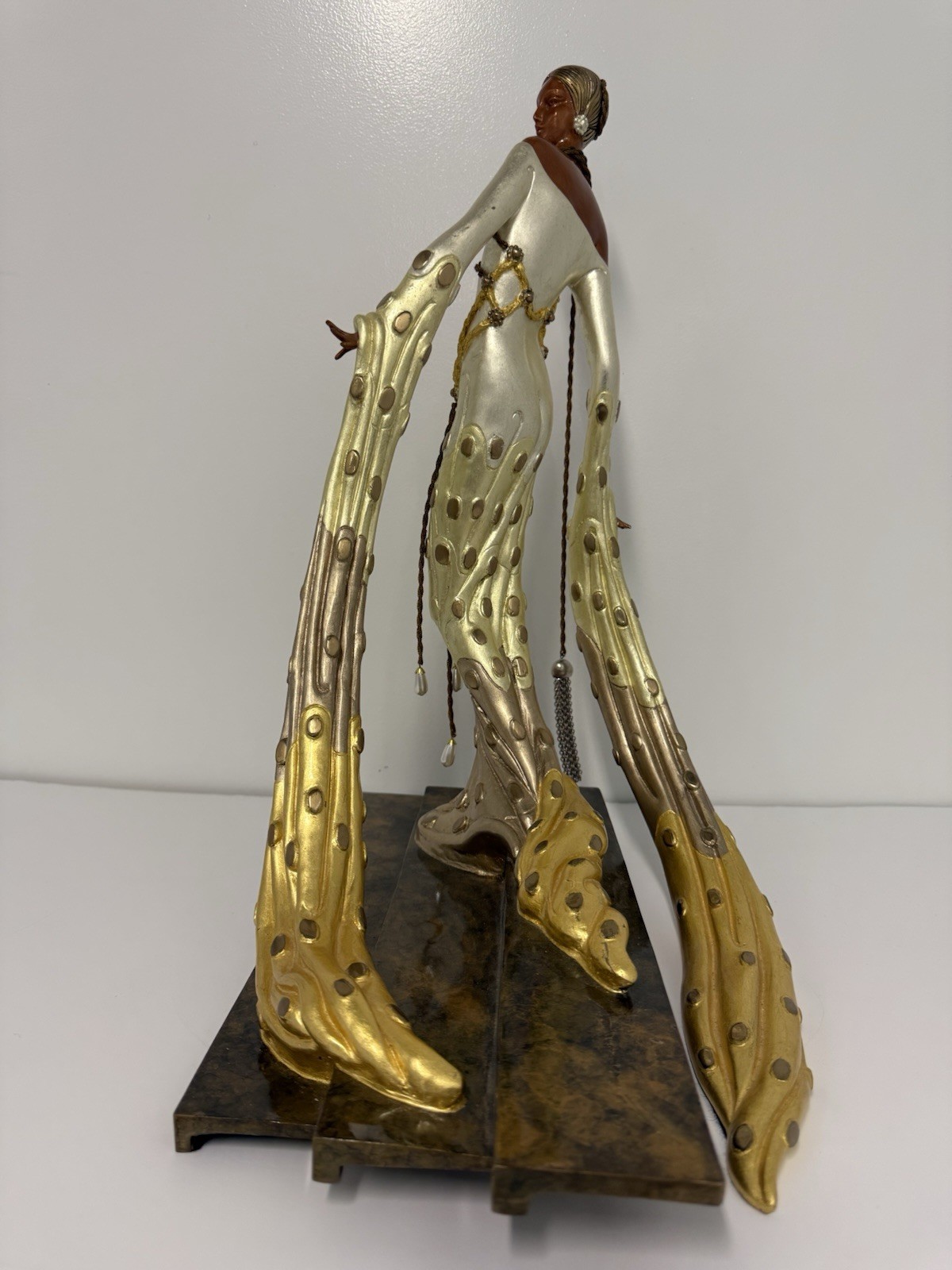 Erte (Romain de Tirtoff) Cold Painted Bronze Sculpture "Melisande" 1990 AP 31/37