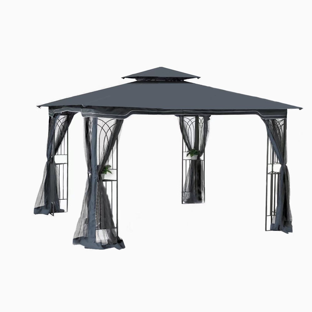 Tent W/ Double Ventilated Roof & Mosquito Net, Gray