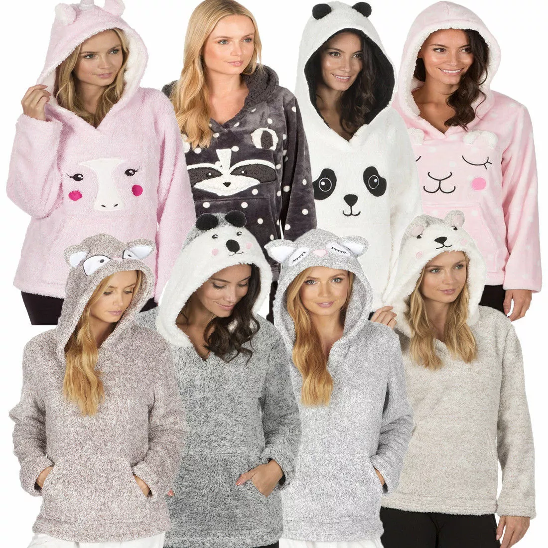 Ladies Bed Jacket Animal Novelty Soft Fleece Hooded Snuggle Top Forever  Dreaming | eBay
