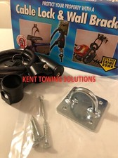 New Bulldog JS21 Cable Lock AND Wall Bracket for Bikes, BBQ's, Jet Skis, Trailer