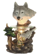 Wolves Aroma Burner Wax Tart Scented Oil Candle Warmer Electric Polyresin