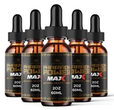 (5 Pack) Pharoah Power MAX Formula Drops, Male Health Supplement To Boost Energy