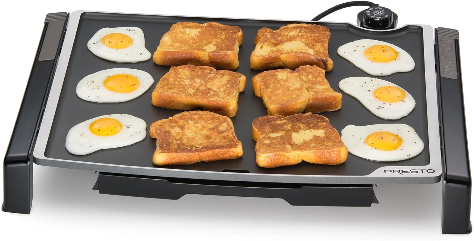XL Tilt-N-Fold Electric Griddle - Versatile Cooking in Sleek Black Finish