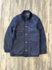 Vintage 60s Wrangler Blue Bell Chain Stitched Denim Chore Barn Coat Size 42