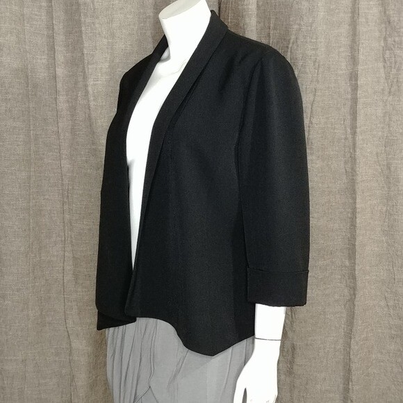 Kasper Blazer Open-Front Soft Solid Black Medium? - image 4