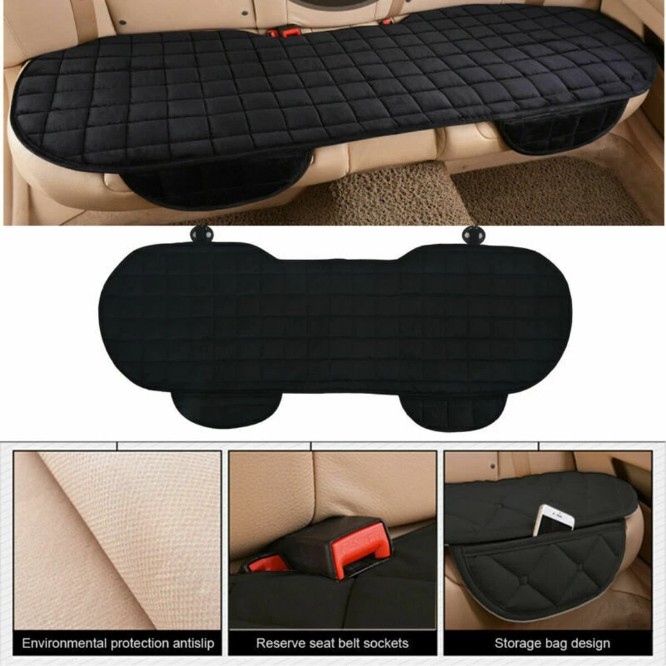 Car Universal Rear Back Row Car Seat Cover Protector Mat Auto Chair Cushion Pad - Image 2 of 4