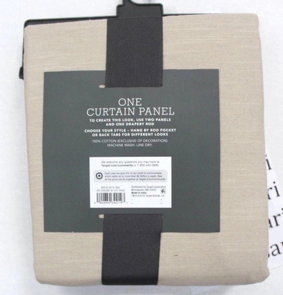 Panel de cortina de una ventana bordado en zigzag rubor umbral marrón claro nuevo con etiquetas Foto 3 de 4