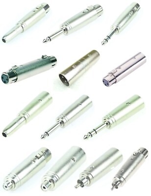 ADAM HALL XLR Klinke Cinch Audio Verbinder Adapter Kupplung Female Male Stecker