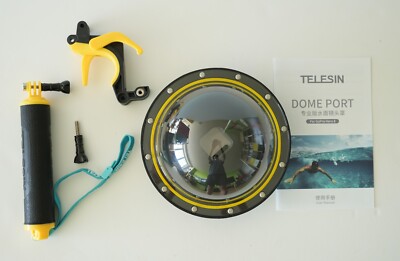 TELESIN 6'' 30M Waterproof Dome Port + Floaty Hand Grip Trigger for GoPro Hero 8
