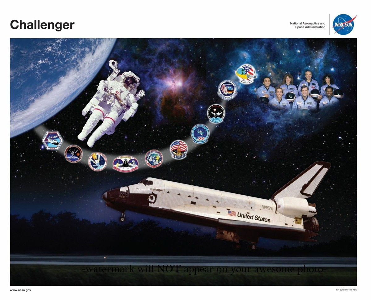 8x10 Special Space Shuttle Challenger Tribute PHOTO Official