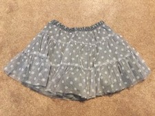 Girls Carters Gray White Polka Dot Lined Layered tulle mini Skirt Size 5