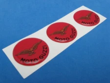 MOTO GUZZI LOGO DOMED DECAL EMBLEM STICKER SET OF THREE #280