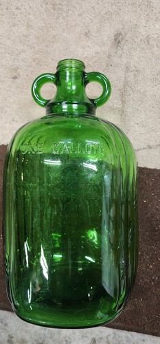1930's GLASS WINE JUG LARGE 12" VINTAGE DECORATIVE ONE GALLON WINE DECANTER - Picture 2 of 8