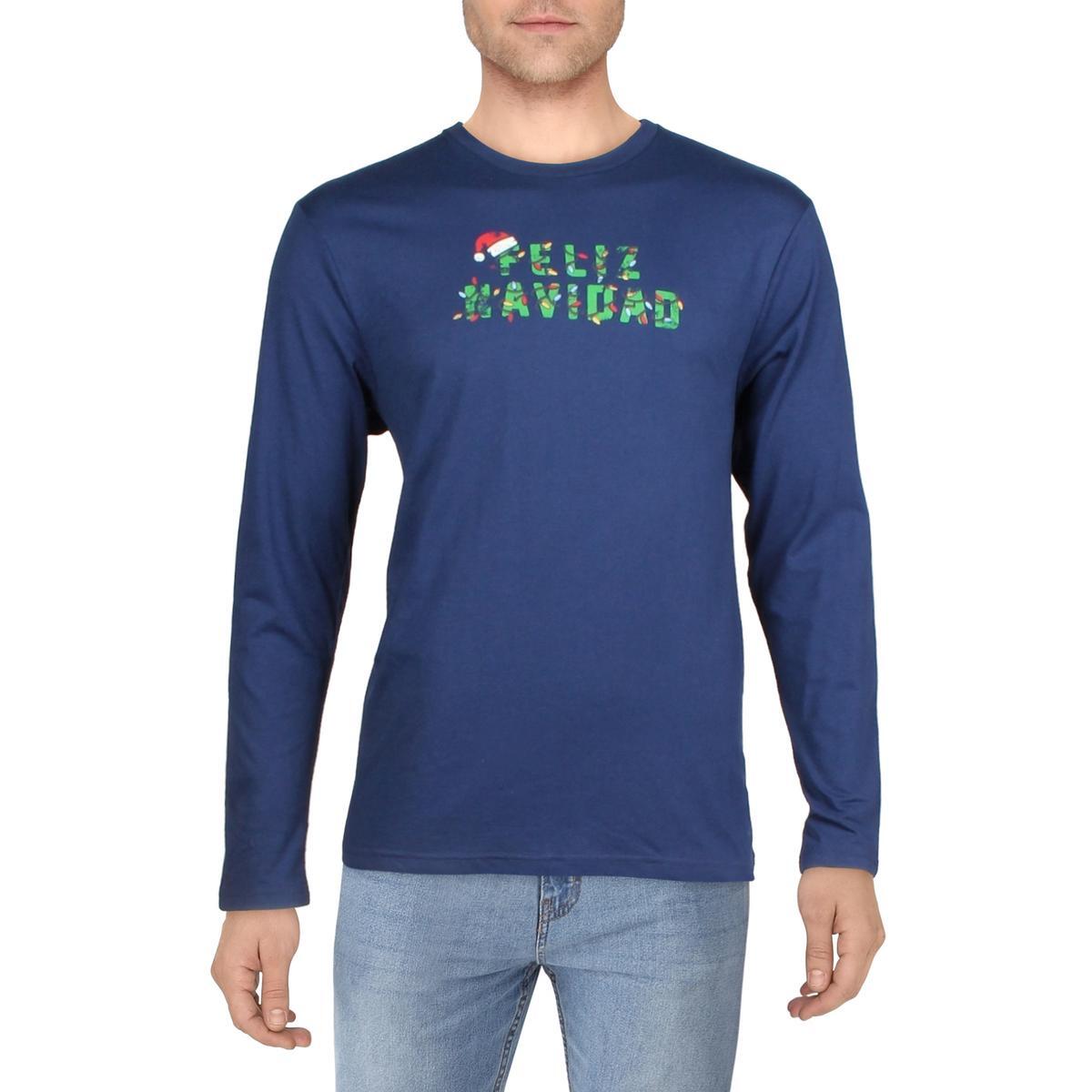 Клубная мужская синяя трикотажная футболка с круглым вырезом и графическим принтом M BHFO 6773 2290₽