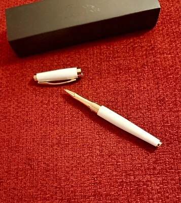 Bolígrafo Jaguar chapado en oro | Blanco - Nuevo en caja, tinta de repuesto de repuesto, anuncio VIP regalo