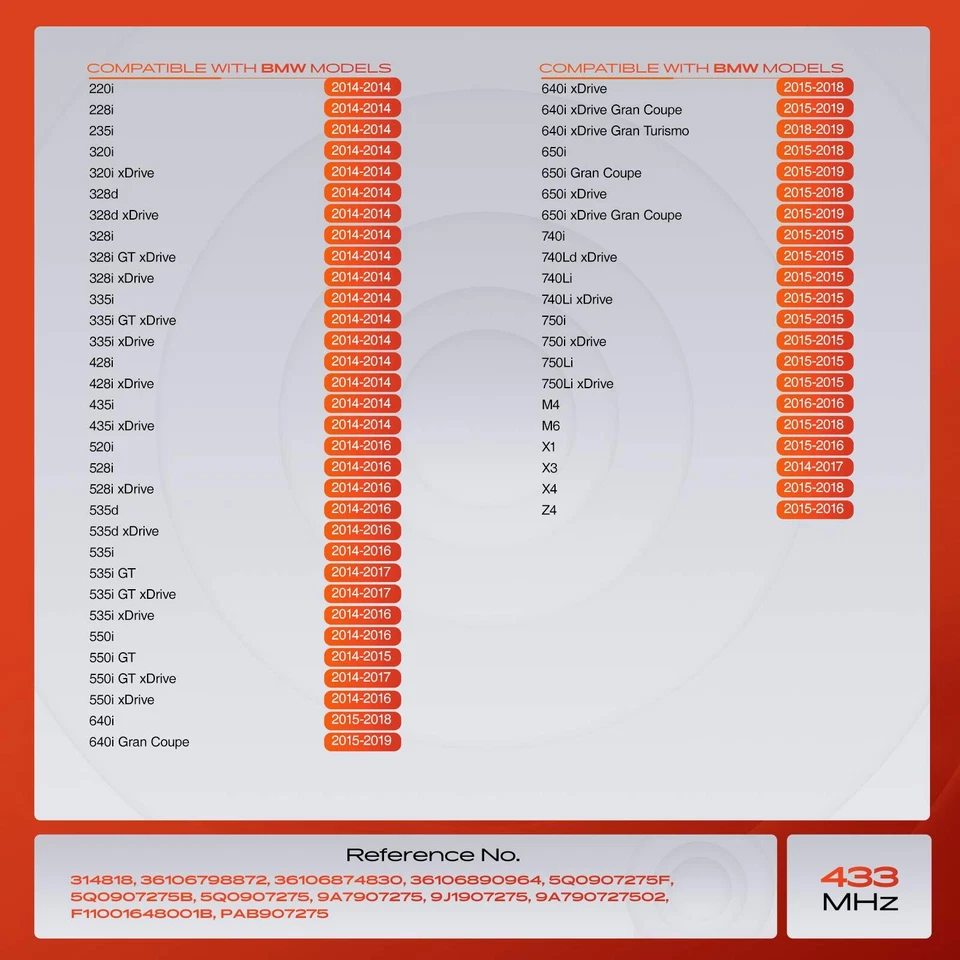 Датчик контроля давления в шинах 4x 433 МГц TPMS для BMW Audi VW Porsche Bentley - Изображение 4 из 4