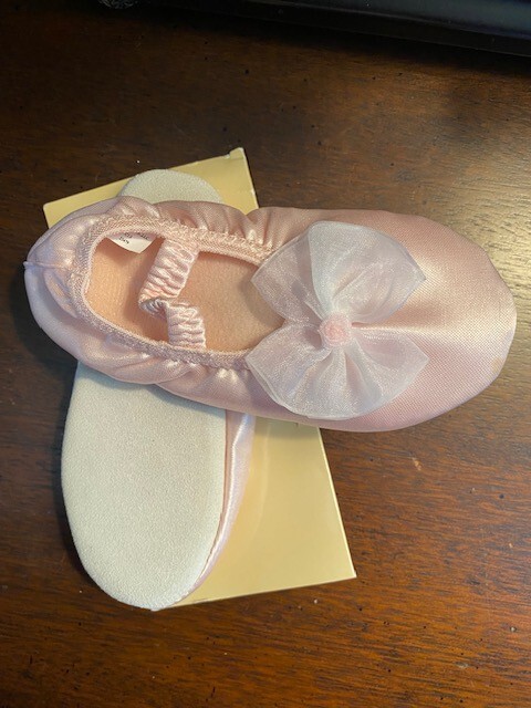 SAOLA Pantofole da ballo bambina taglia M suola in morbida pelle accento fiocco bambino cervo