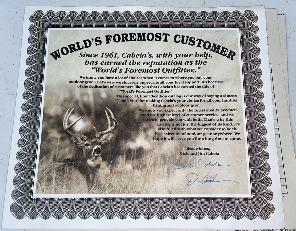 Cabelas Outfitter Limited Edition LE Fall 2006 Catalog HC W/COA Volume