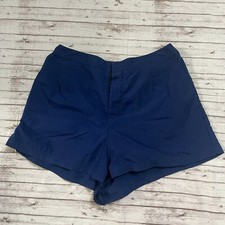 Lands End Board Shorts Womens Size 10 Lined Blue Nylon Hook Loop Closure Swim