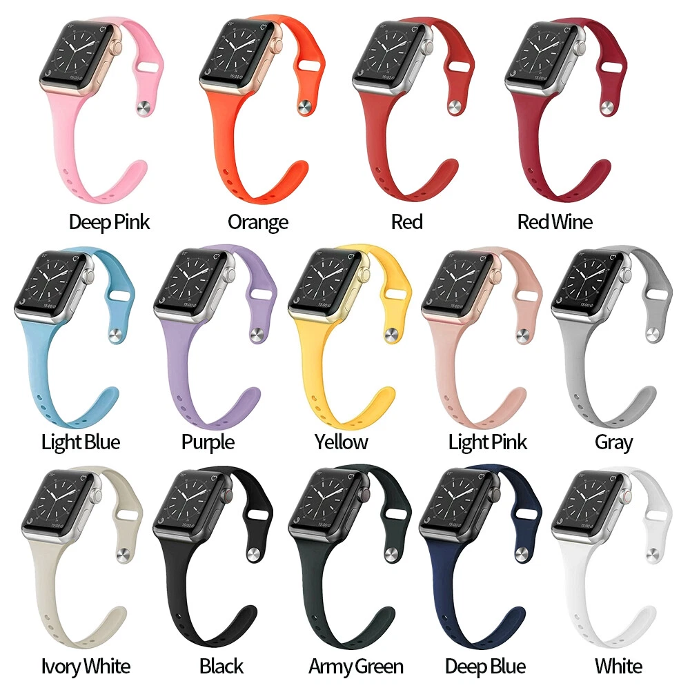 For Apple Watch Series 7 6 5 4 Replacement Silicone Soft Sport