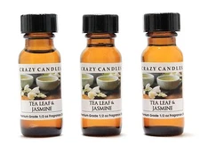 3 Tea Leaf & Jasmine 1/2oz Premium Grade Scented Fragrance Oil Crazy Candles